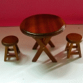A001 - โต๊ะกลมจิ๋วขาพับได้ พร้อมเก้าอี้